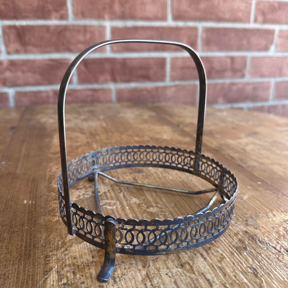 Vintage Metal Basket with Handle